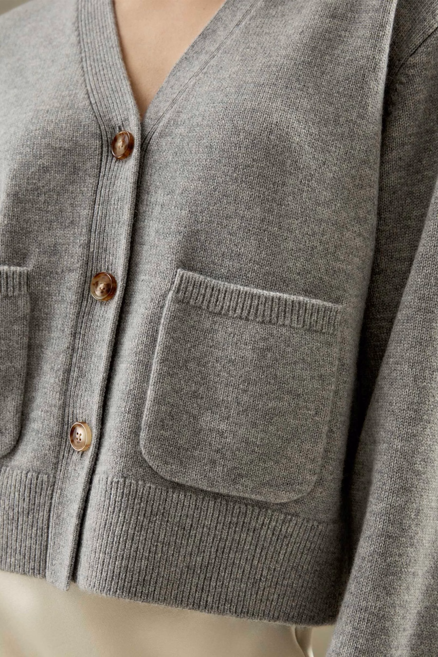 Cropped Wool-Cashmere Blend Cardigan