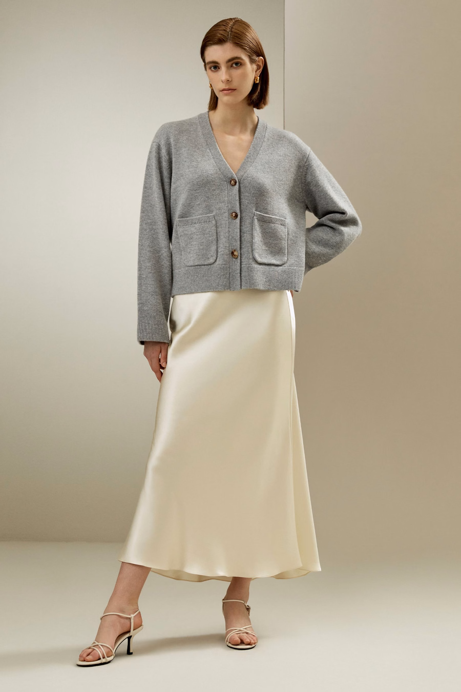 Cropped Wool-Cashmere Blend Cardigan