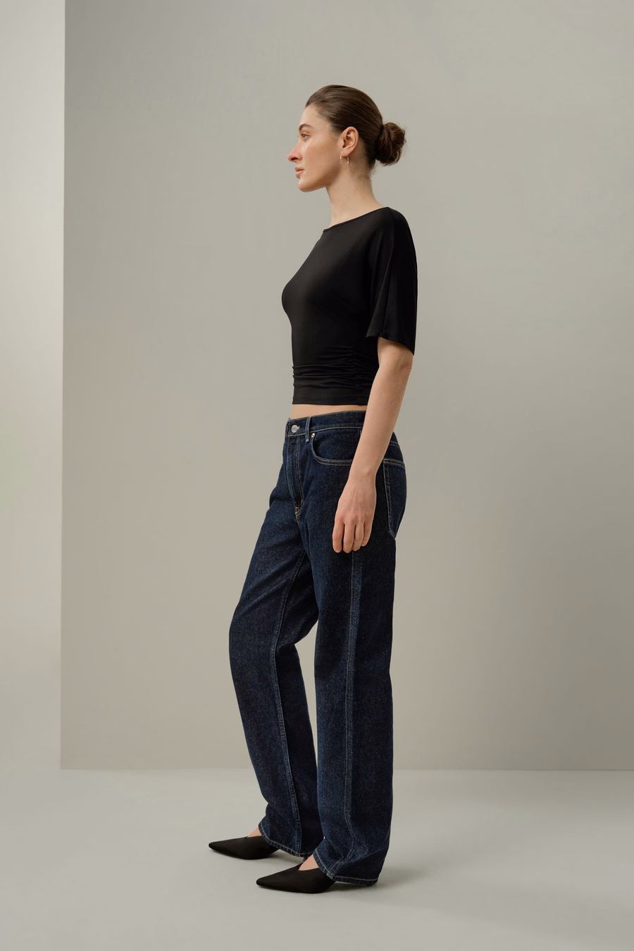 Silk Breeze Jersey Pleated Swing Tee