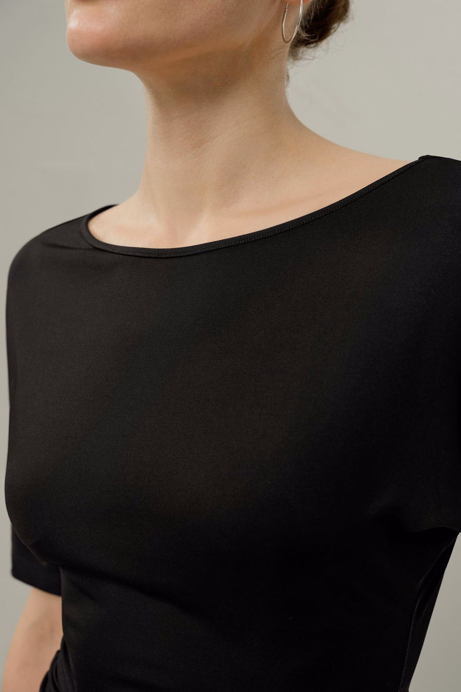 Silk Breeze Jersey Pleated Swing Tee