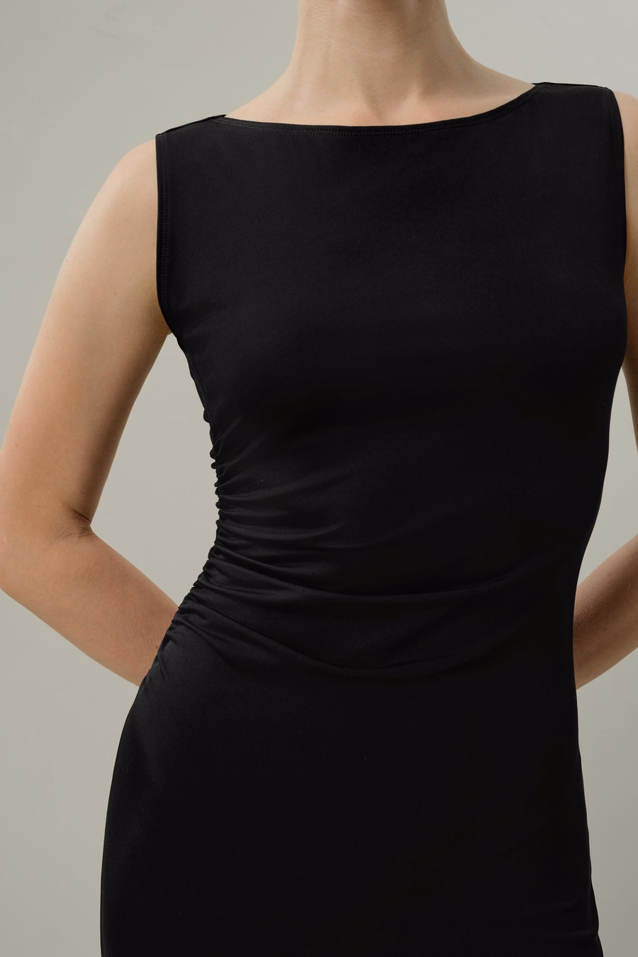 Silk Breeze Jersey Slim Fitted Asymmetric Dress