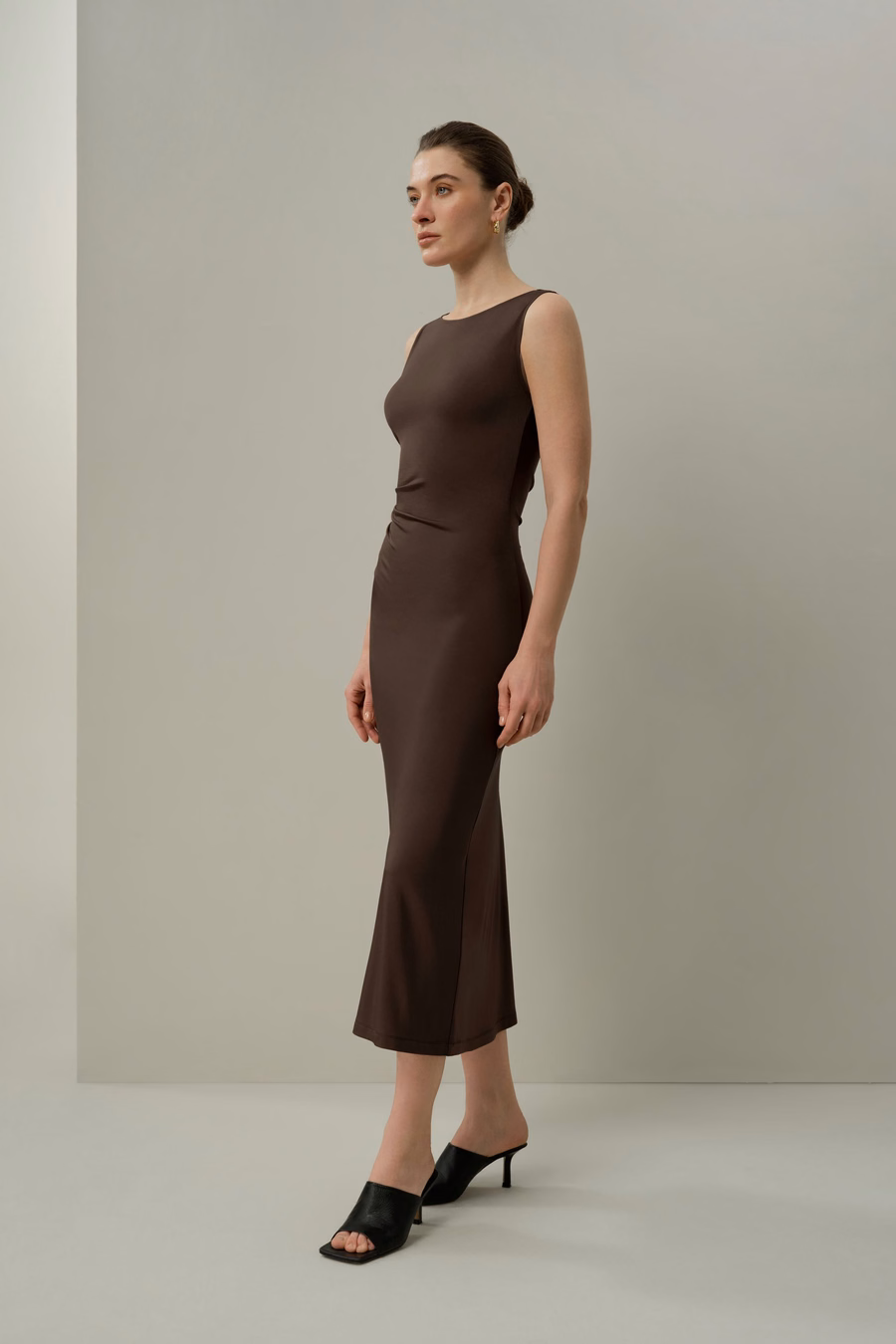 Silk Breeze Jersey Slim Fitted Asymmetric Dress