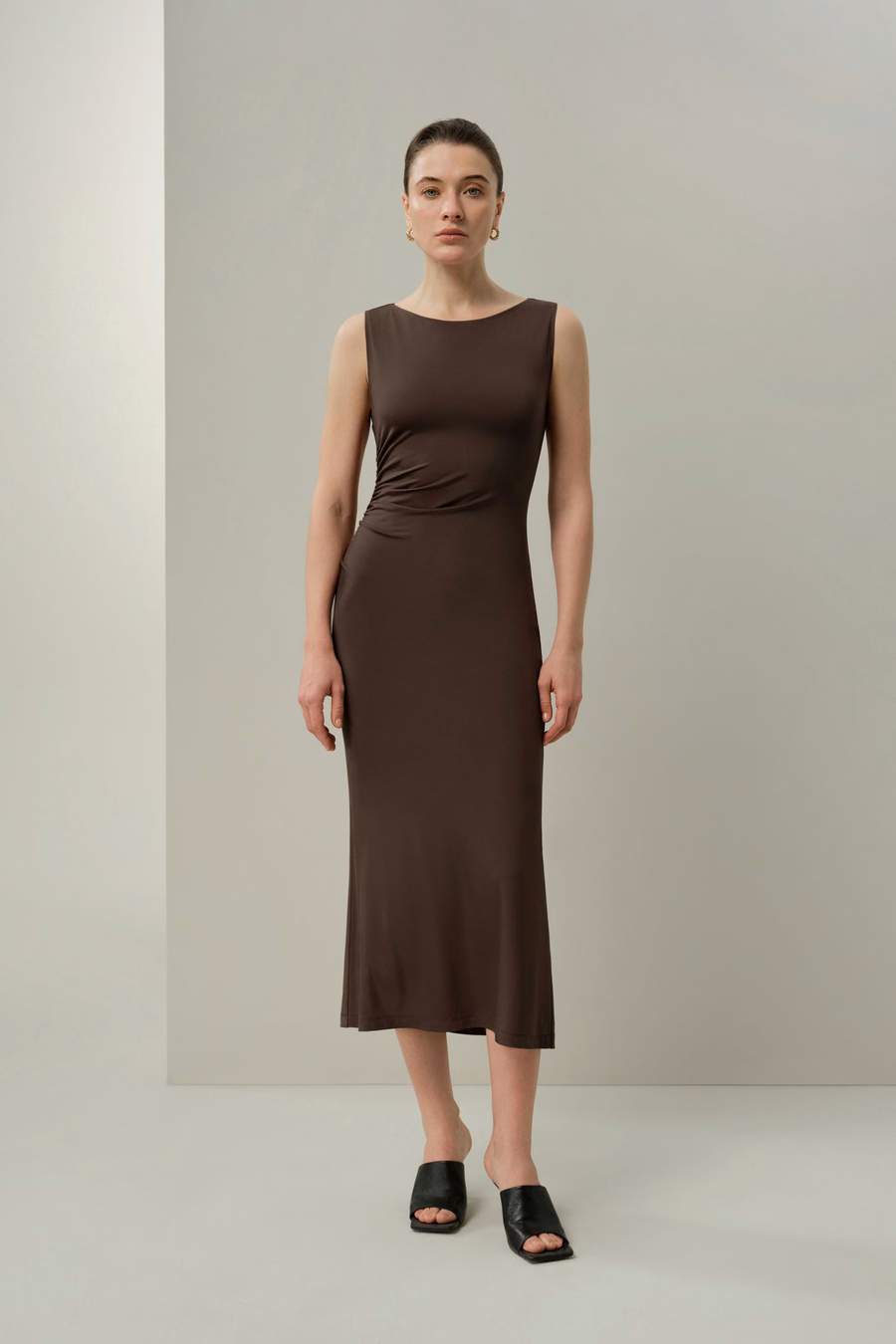 Silk Breeze Jersey Slim Fitted Asymmetric Dress