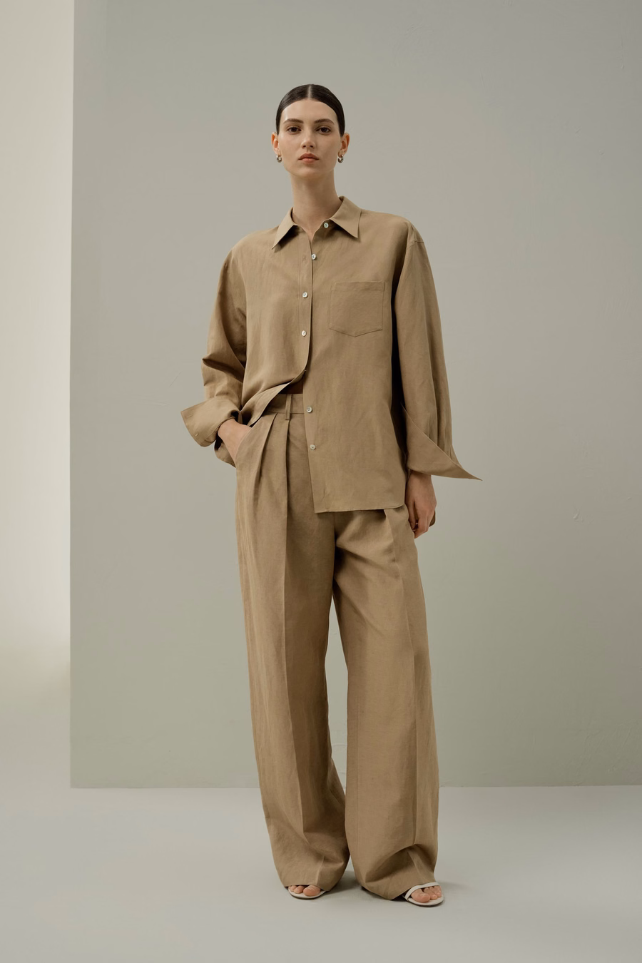 Oversized Silk-Linen Blend Shirt