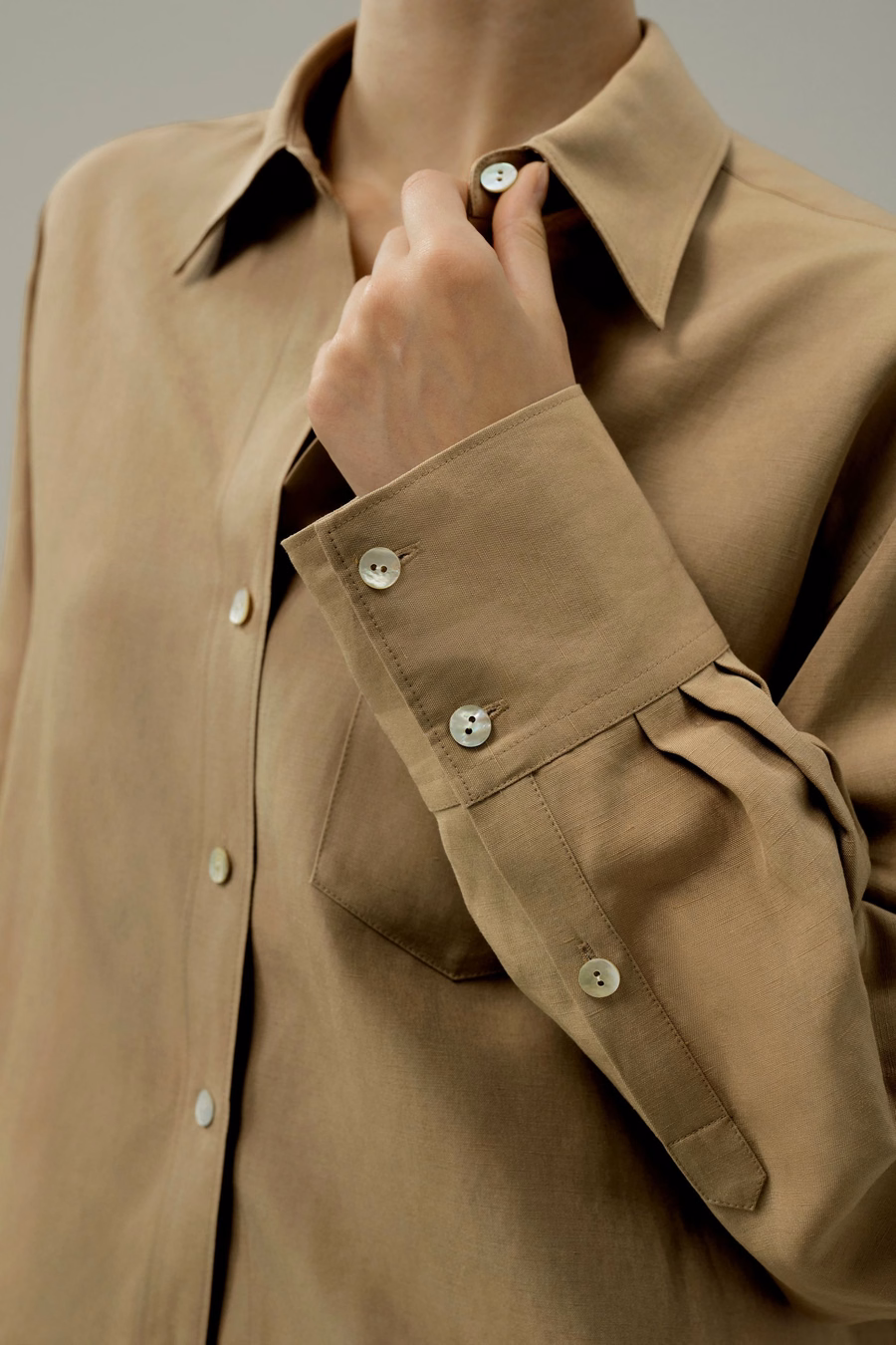 Oversized Silk-Linen Blend Shirt