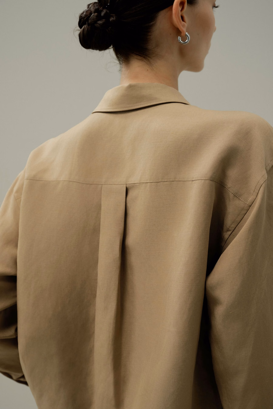 Oversized Silk-Linen Blend Shirt