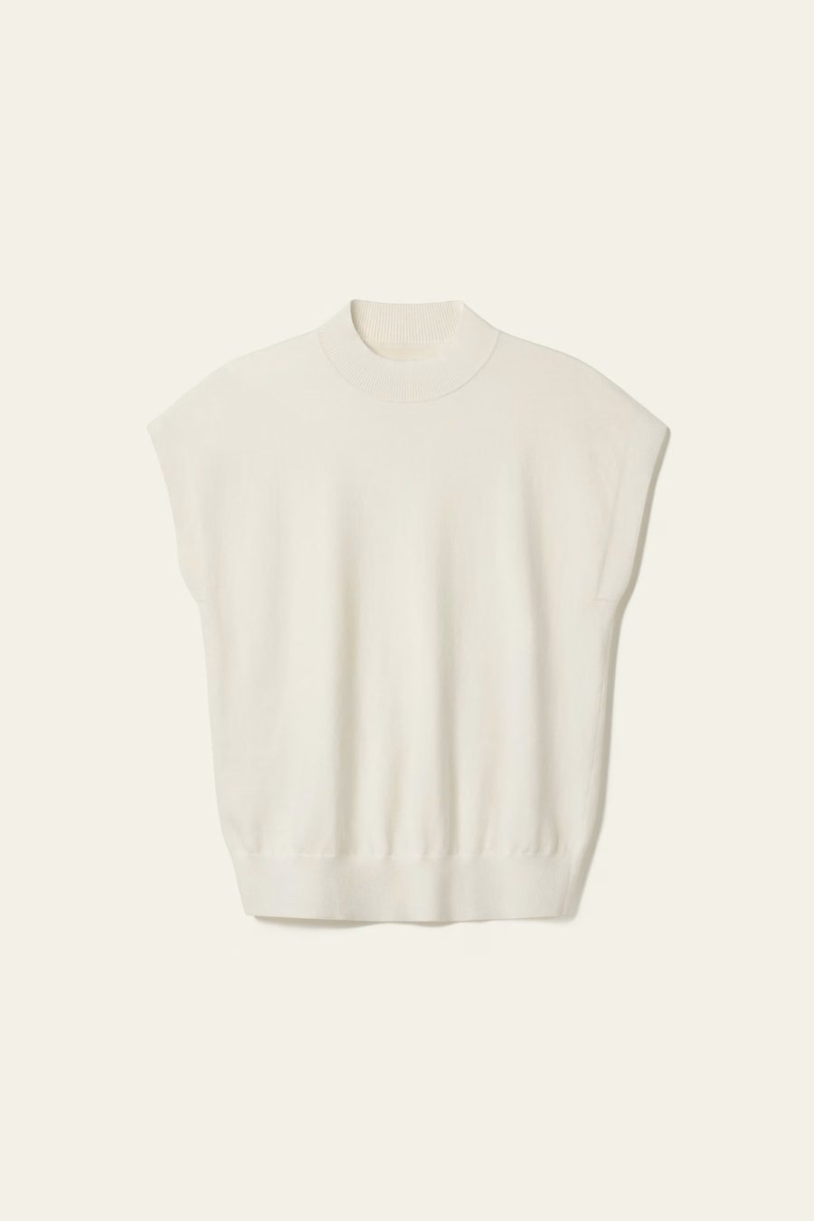 Mockneck Silk Cotton Blend Top