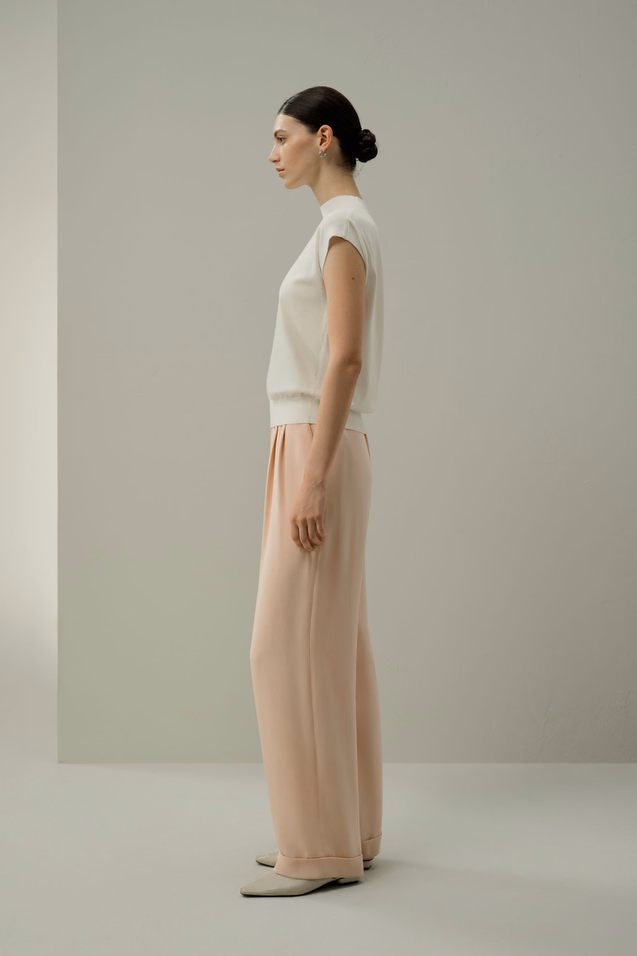 Mockneck Silk Cotton Blend Top