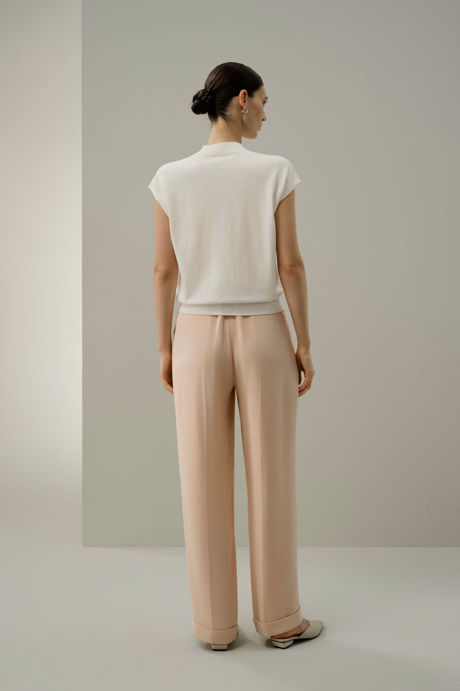 Mockneck Silk Cotton Blend Top