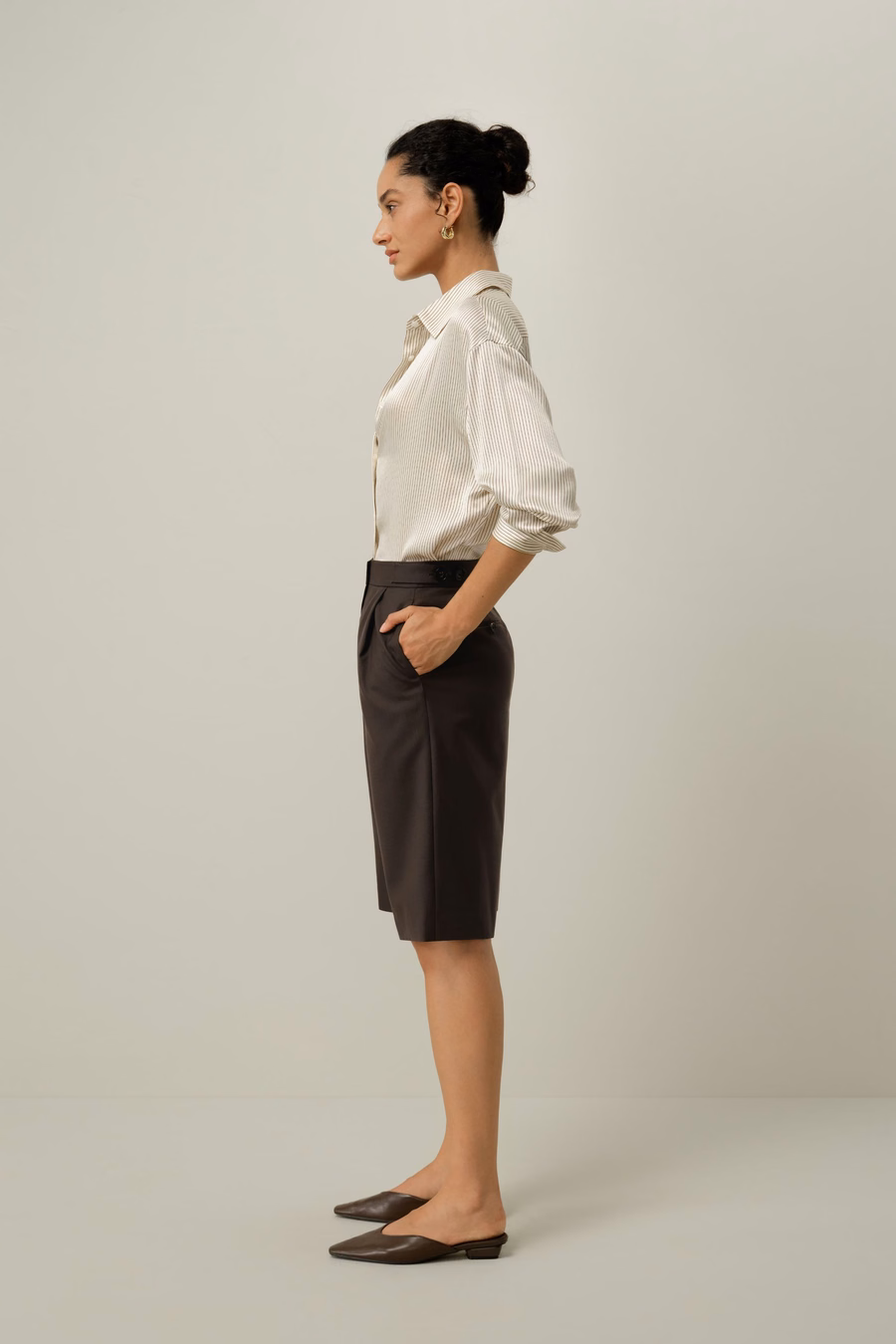 Wool-Silk Bermuda
