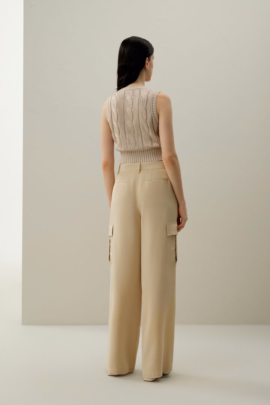 Silk Crepe Cargo Pants