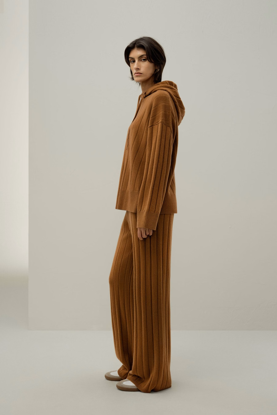 Ribbed Wide-Leg Pants