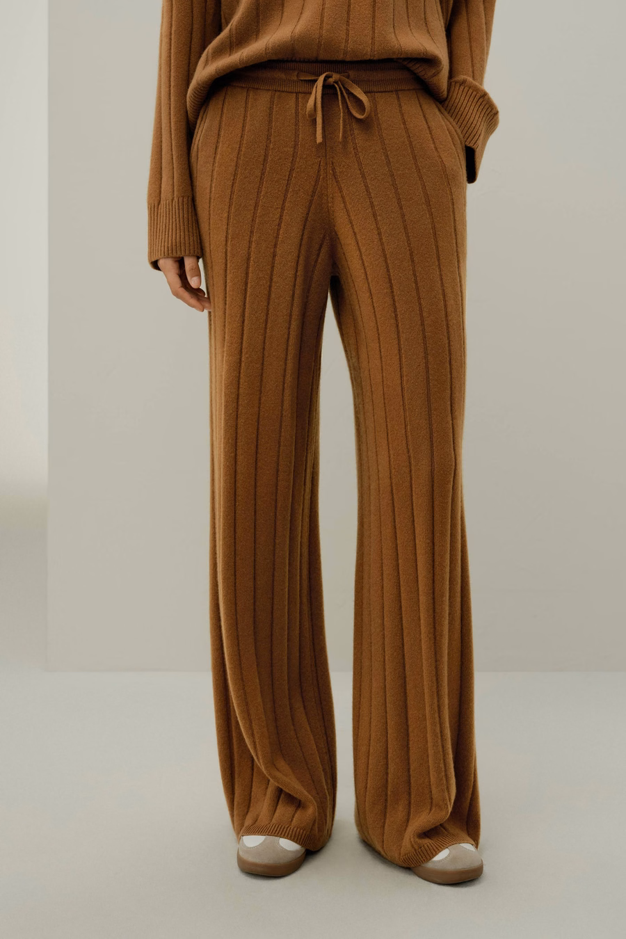 Ribbed Wide-Leg Pants