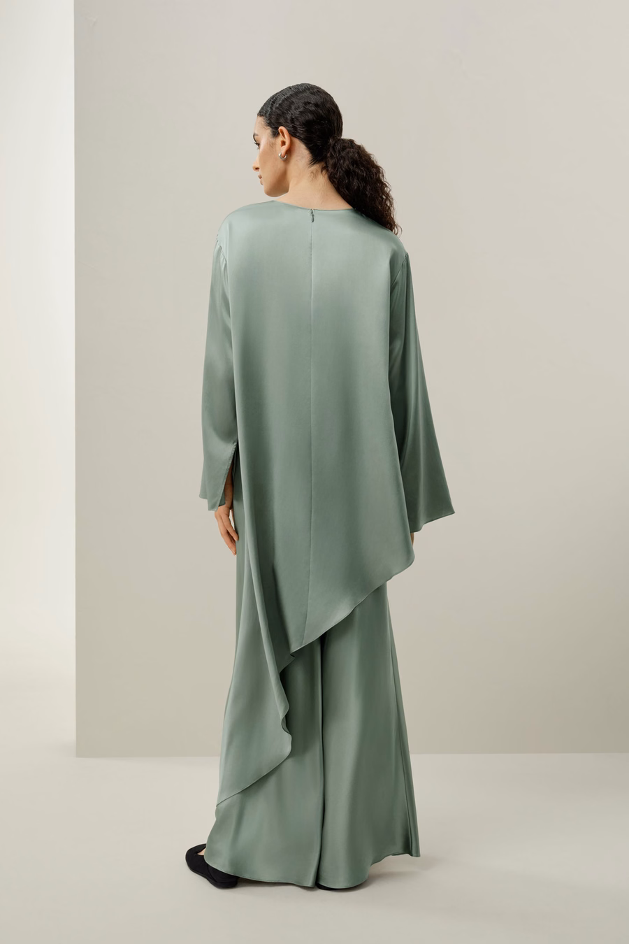 Silk Charmeuse Asymmetrical Tunic