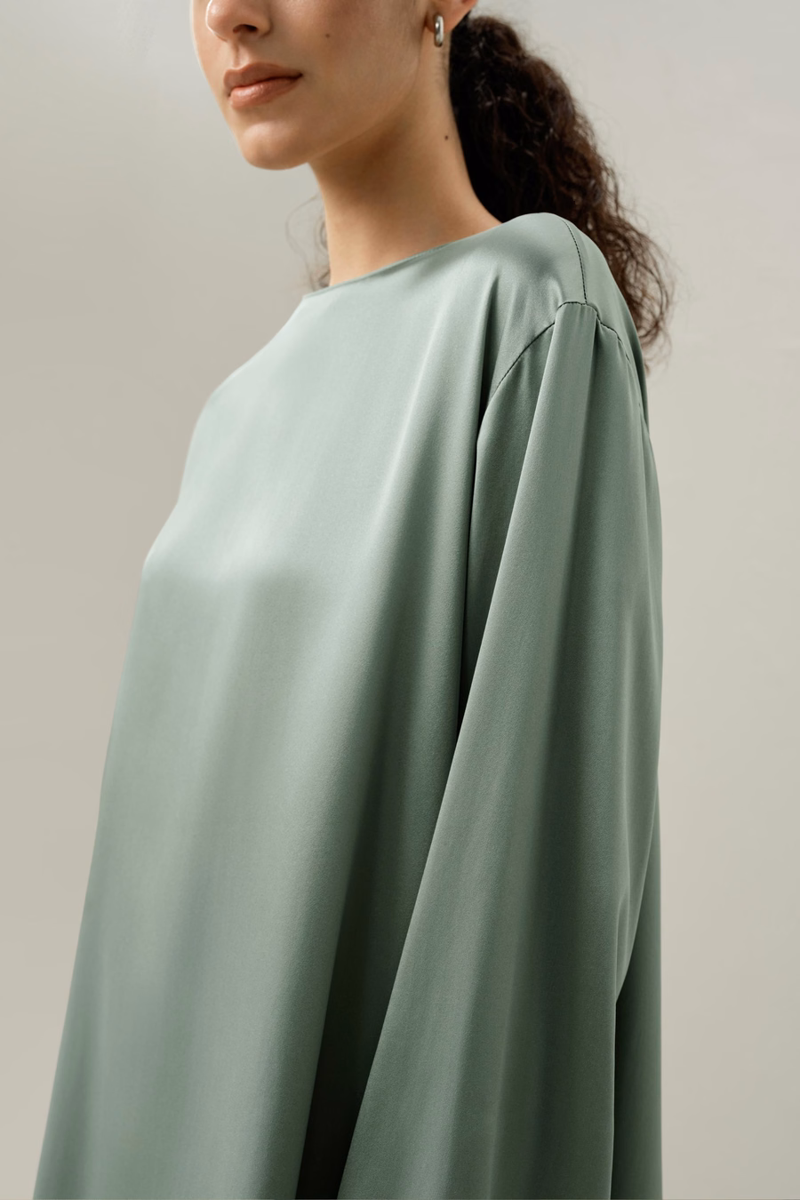 Silk Charmeuse Asymmetrical Tunic