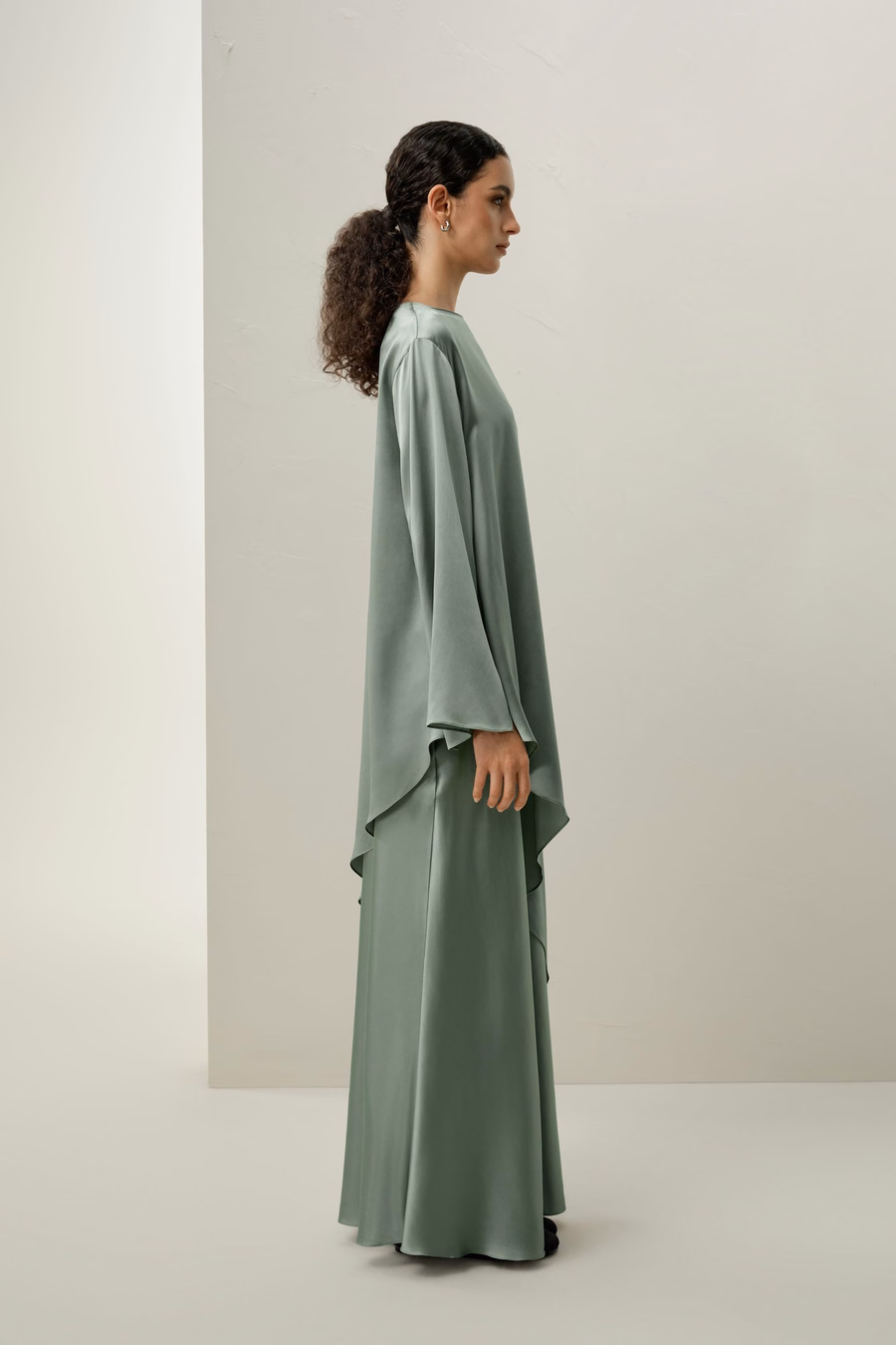 Silk Charmeuse A-Line Maxi Skirt