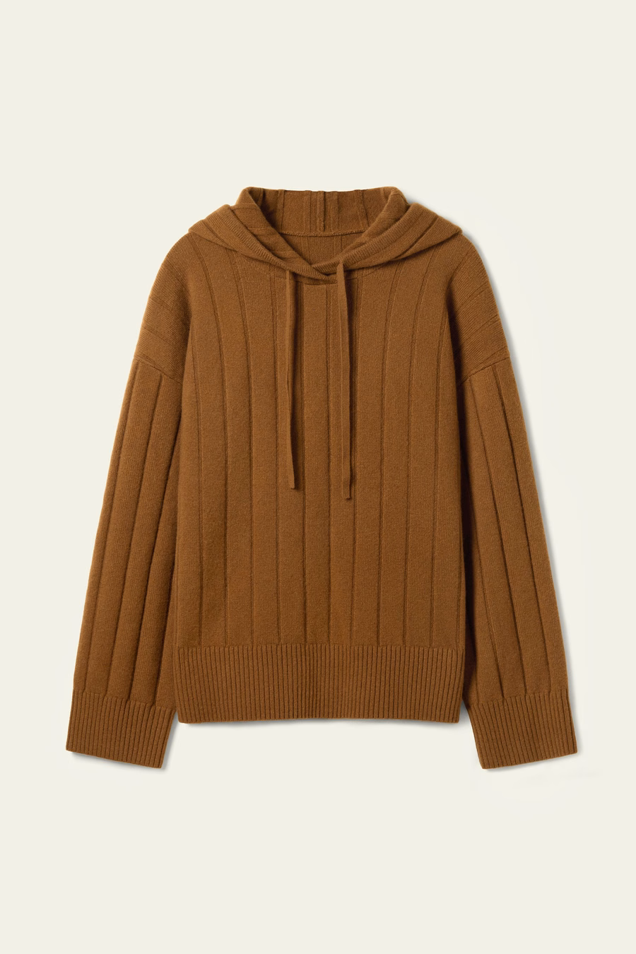 Ribbed Hooded Knit Top