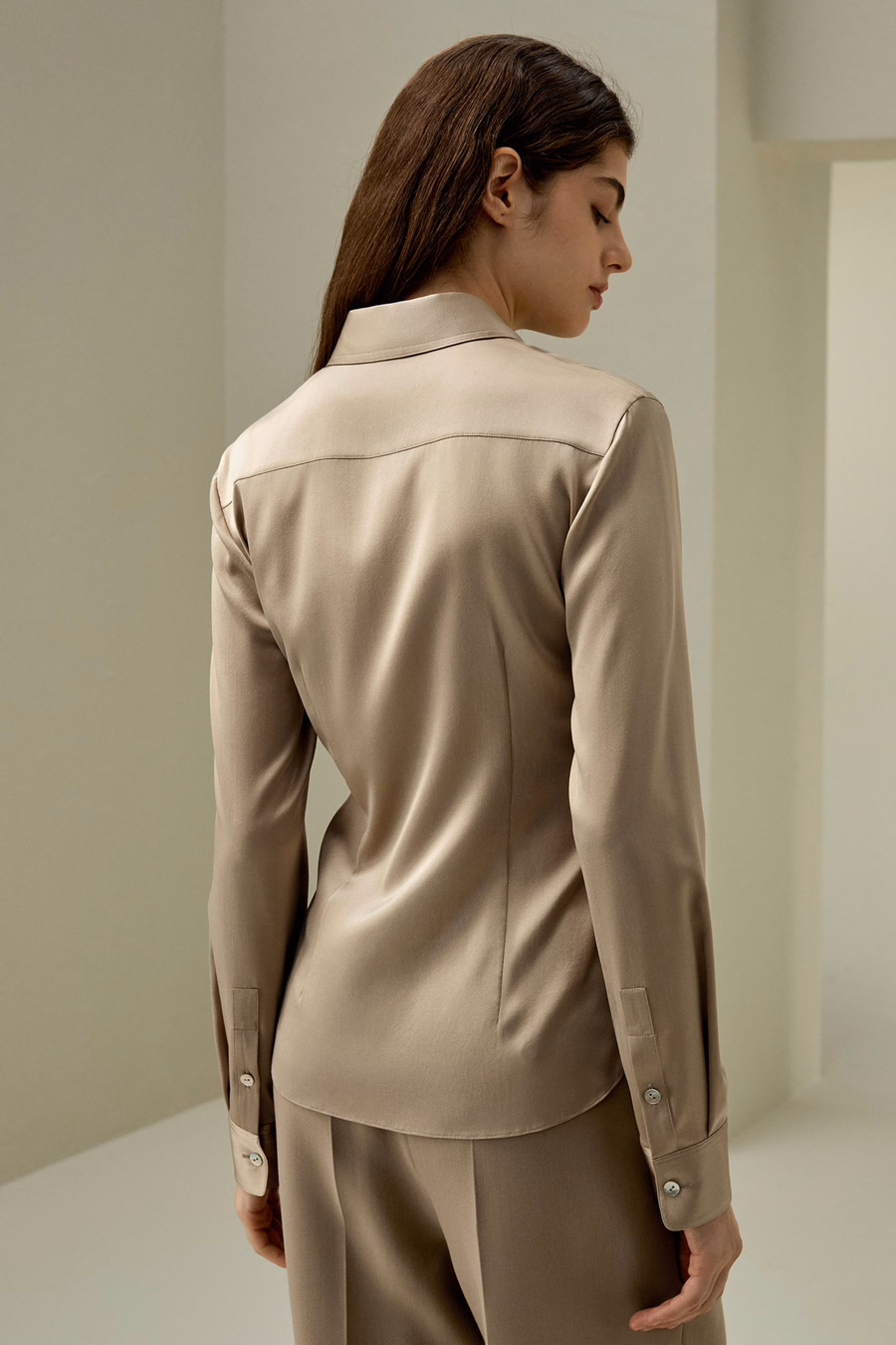 Elegant Silhouette Silk Shirt