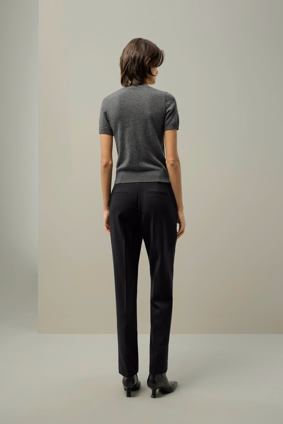 Cashmere Fitted Short Sleeve Top