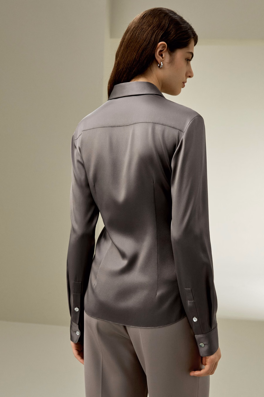 Elegant Silhouette Silk Shirt