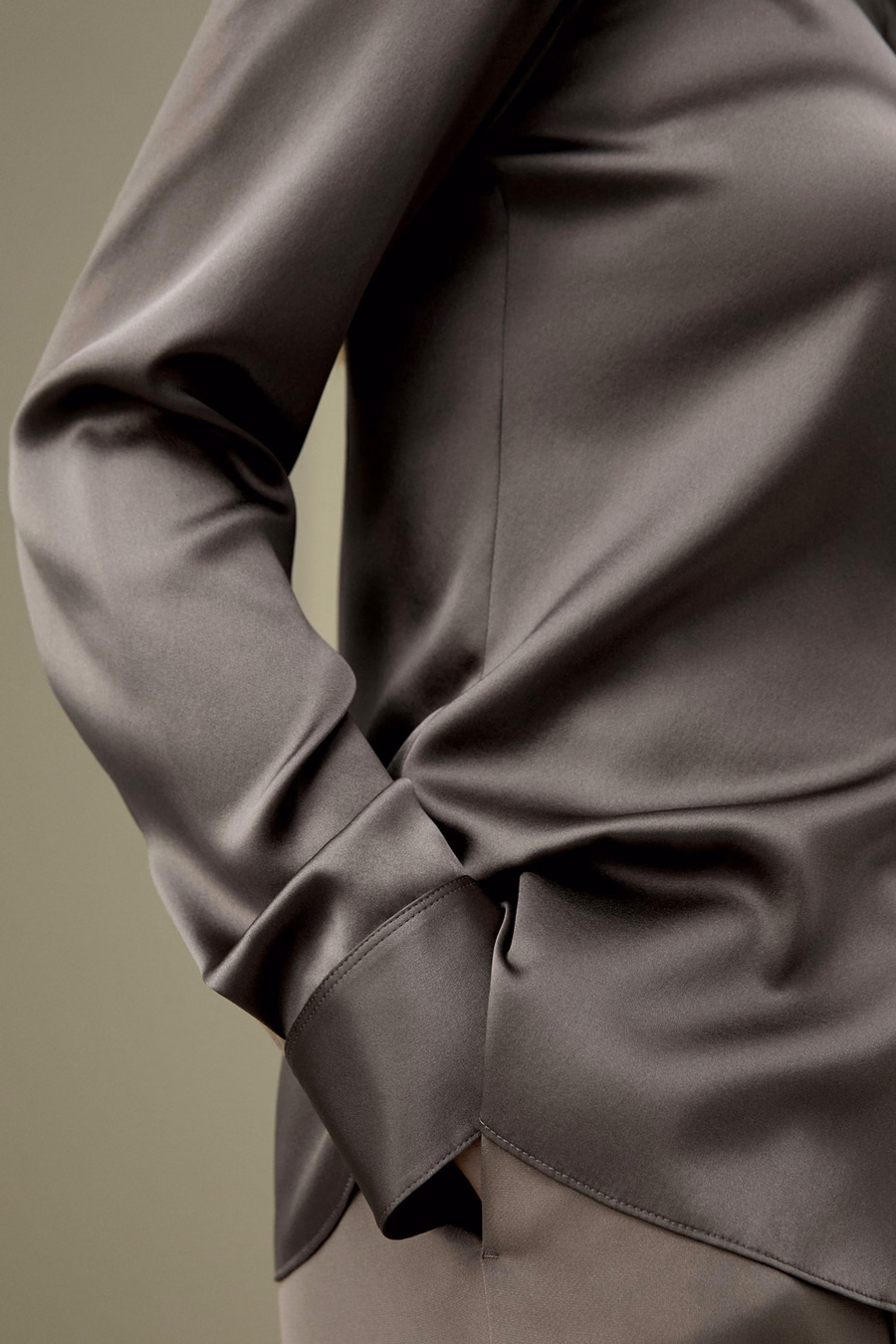 Elegant Silhouette Silk Shirt