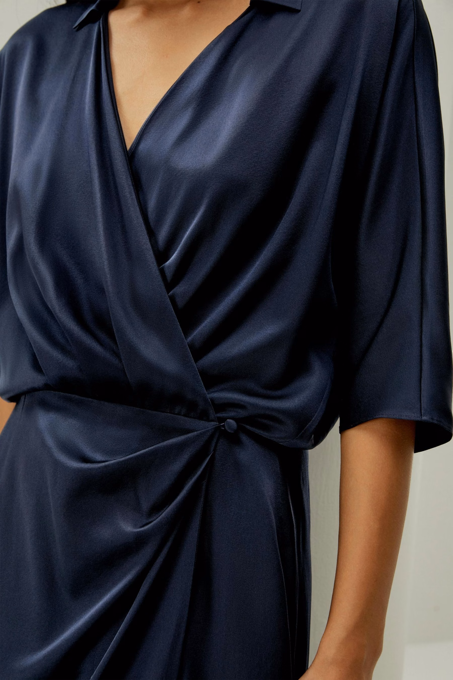 Elegant Mid-Sleeve Wrap Dress
