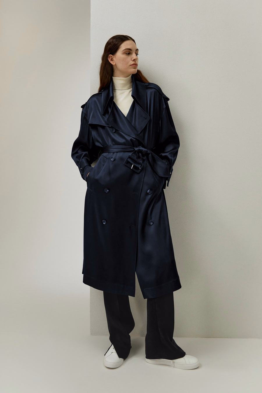 Oversized Silk Trenchcoat