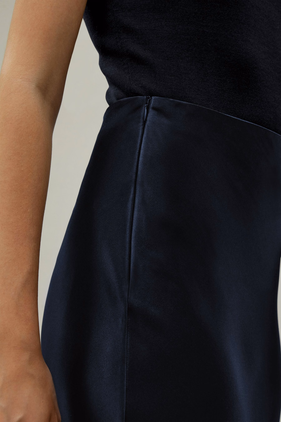 Double-Faced Silk Charmeuse Skirt