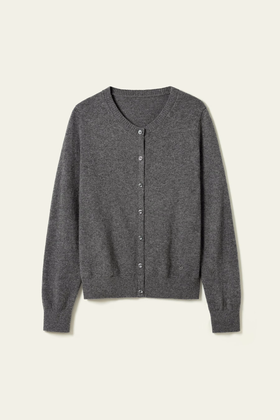 Cashmere Fitted Crew Neck Cardigan