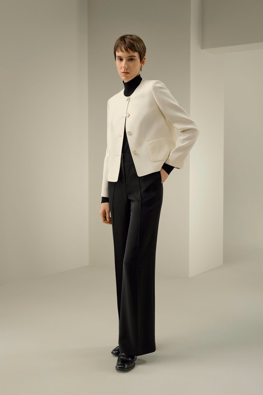Tailored Silk Boxy Jacket