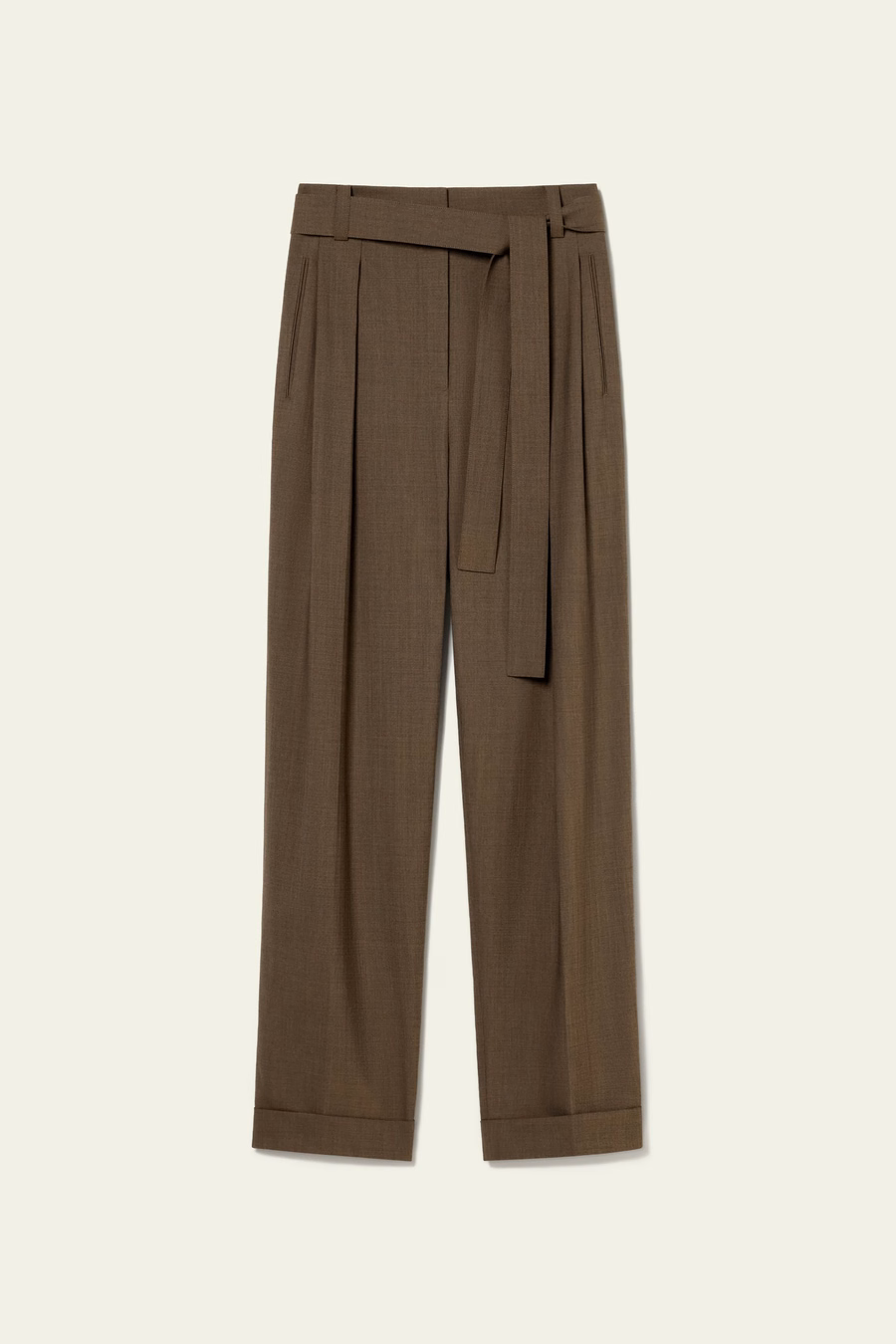Havana Silk-Wool Barrel leg pants