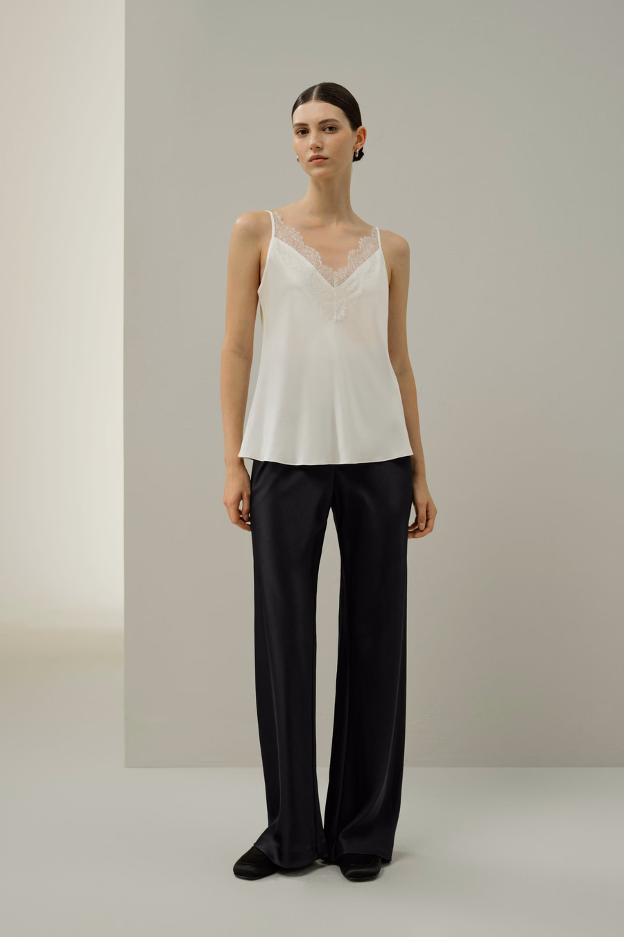 Lace-Trimmed Silk Camisole