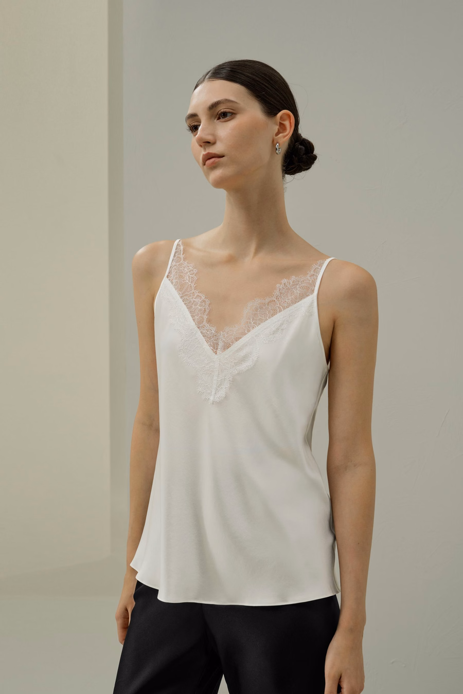 Lace-Trimmed Silk Camisole