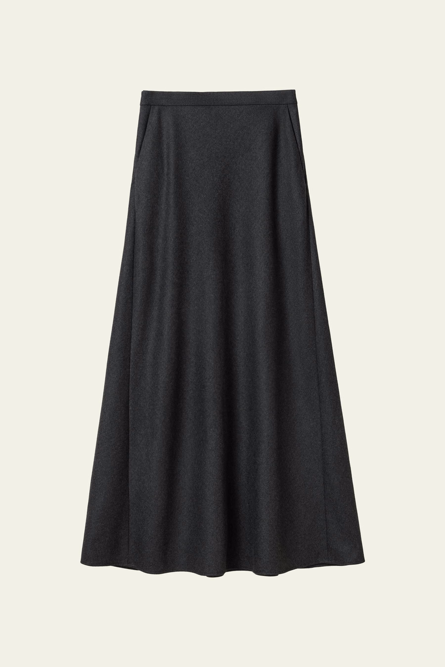 Mottled Silk-Wool A-Line Skirt