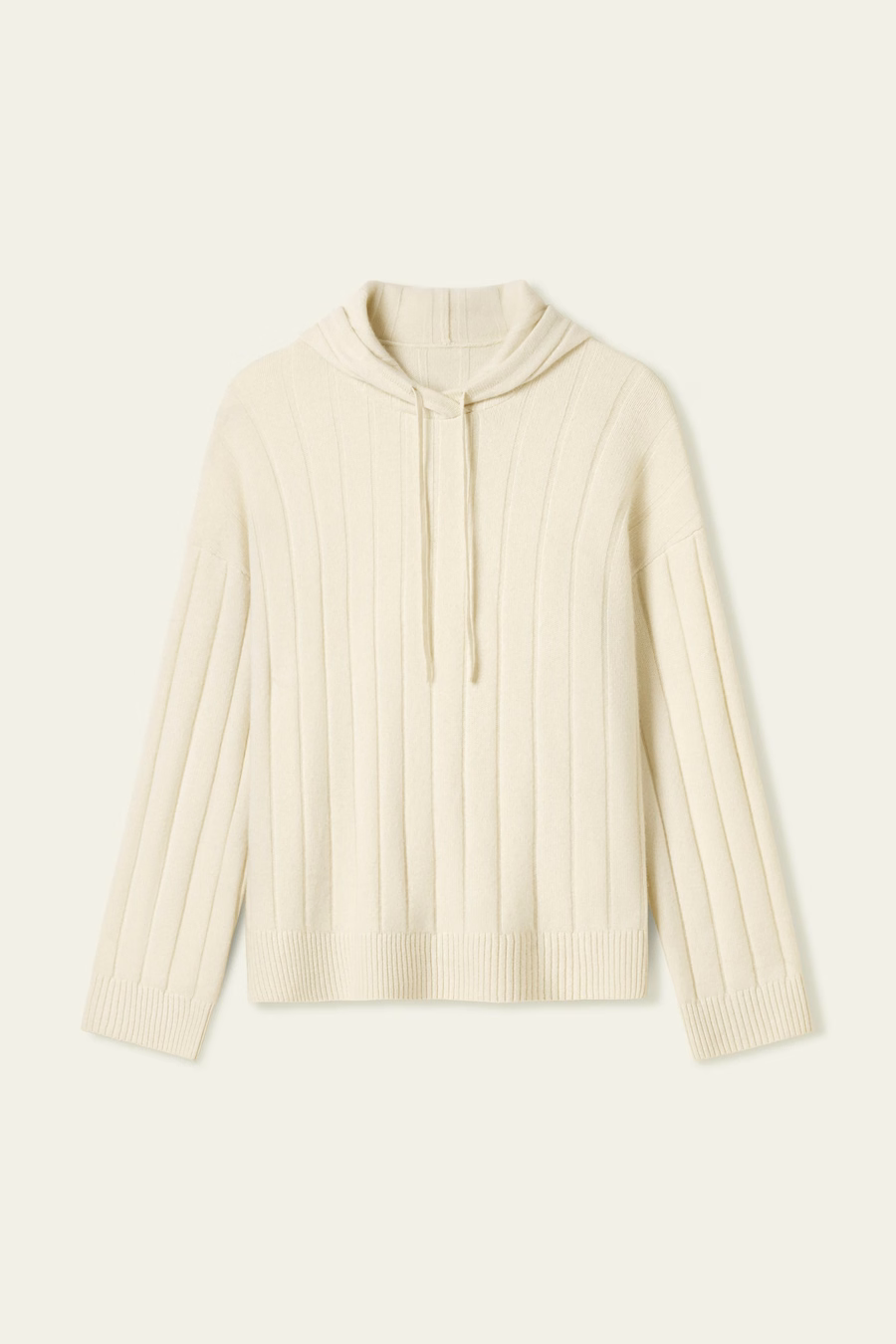 Ribbed Hooded Knit Top
