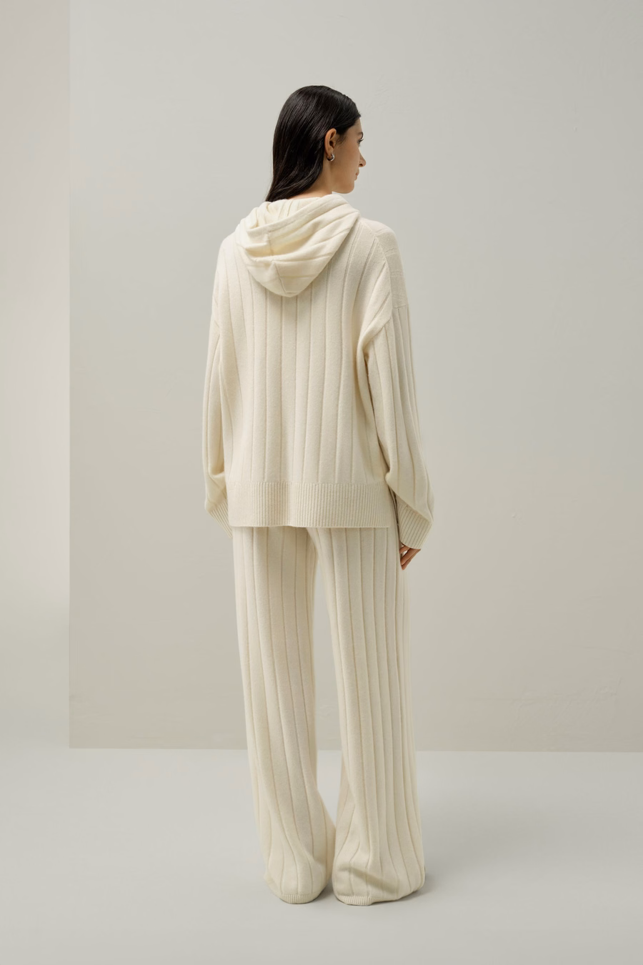 Ribbed Hooded Knit Top