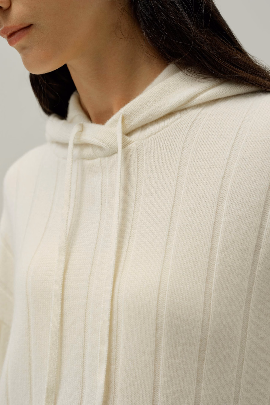 Ribbed Hooded Knit Top