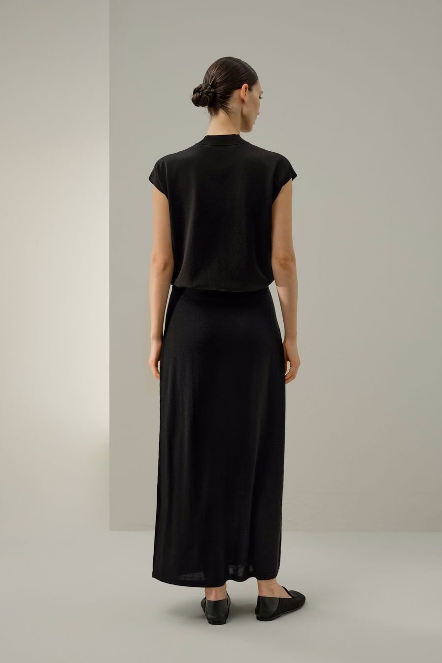 Merino Wool Drawstring Maxi Skirt