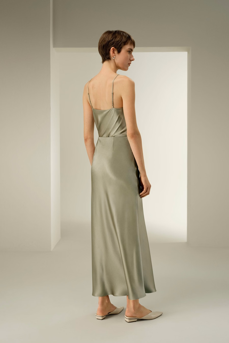 Double-Faced Silk Charmeuse Maxi Skirt