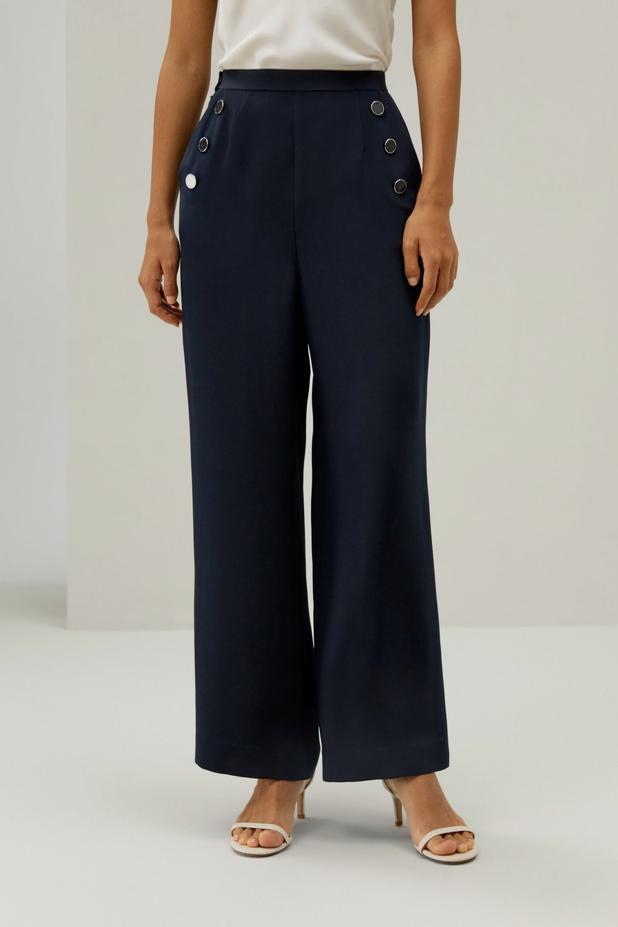 Nautical-Inspired Cropped Trousers