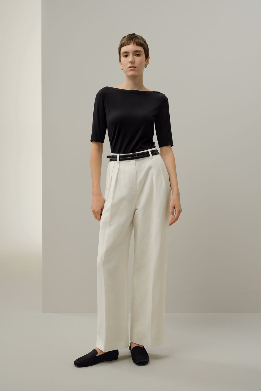 Silk Breeze Jersey Stretch Boatneck Top