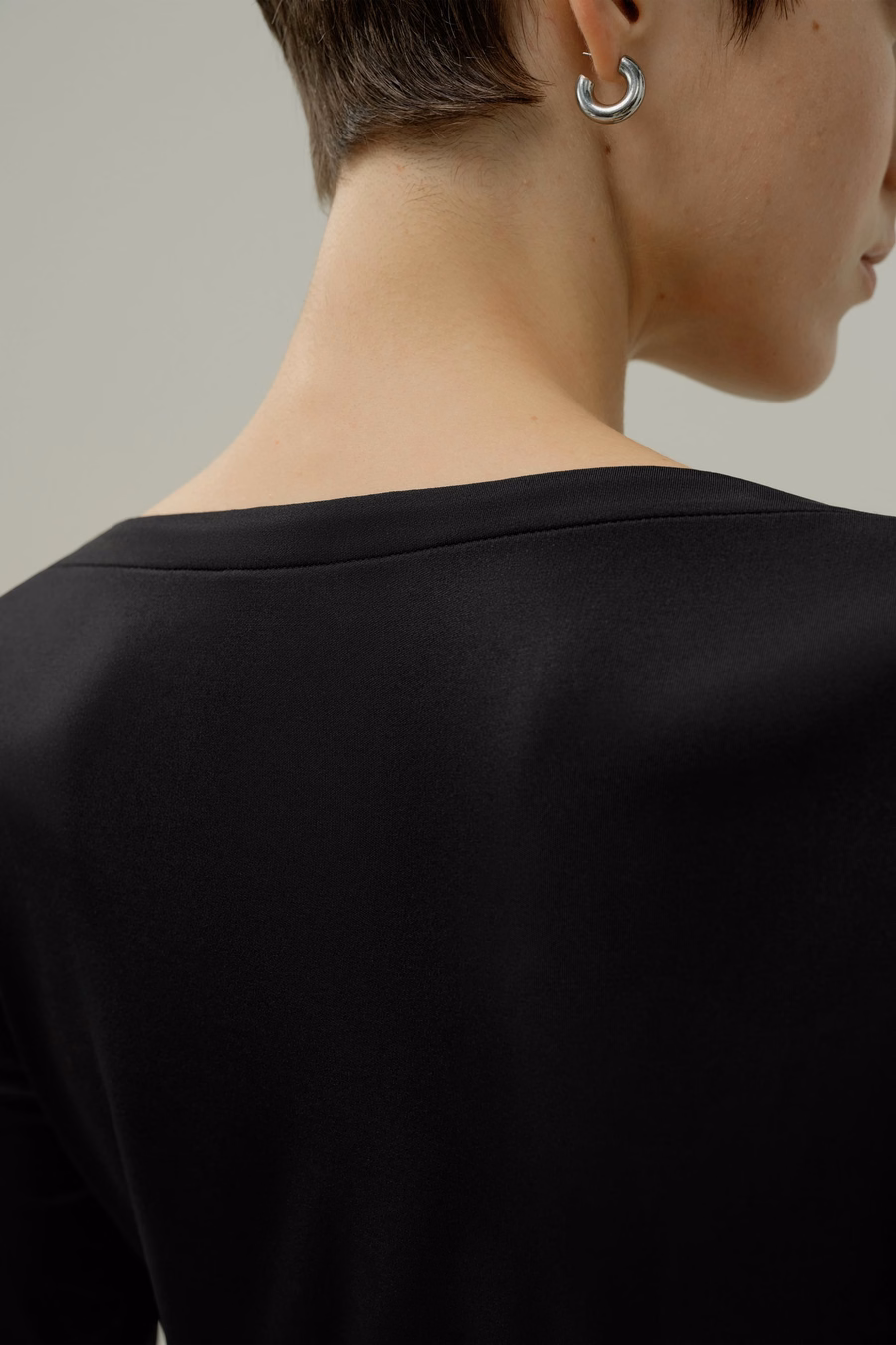Silk Breeze Jersey Stretch Boatneck Top