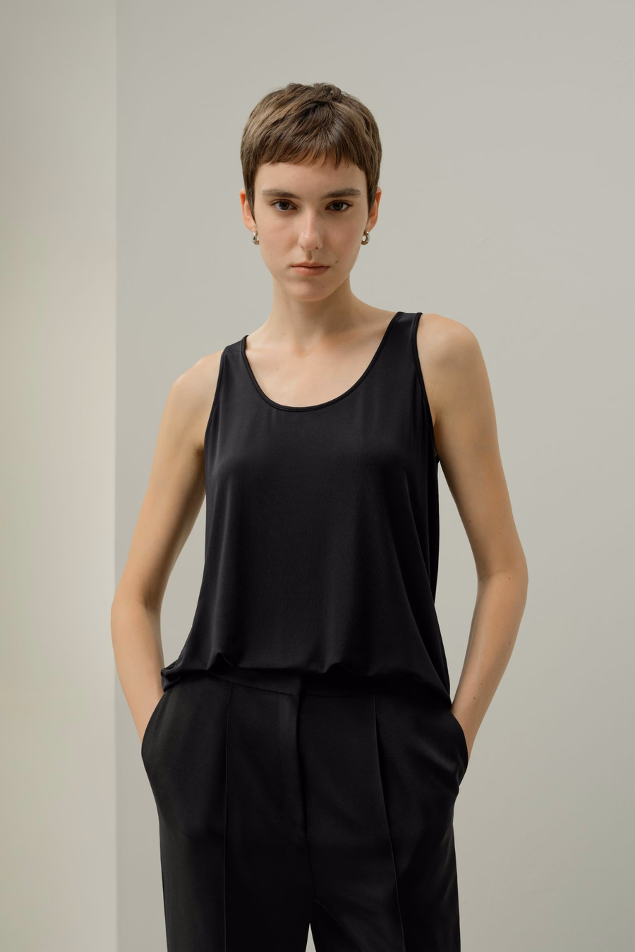 Silk Breeze Jersey Scoop Tank Top