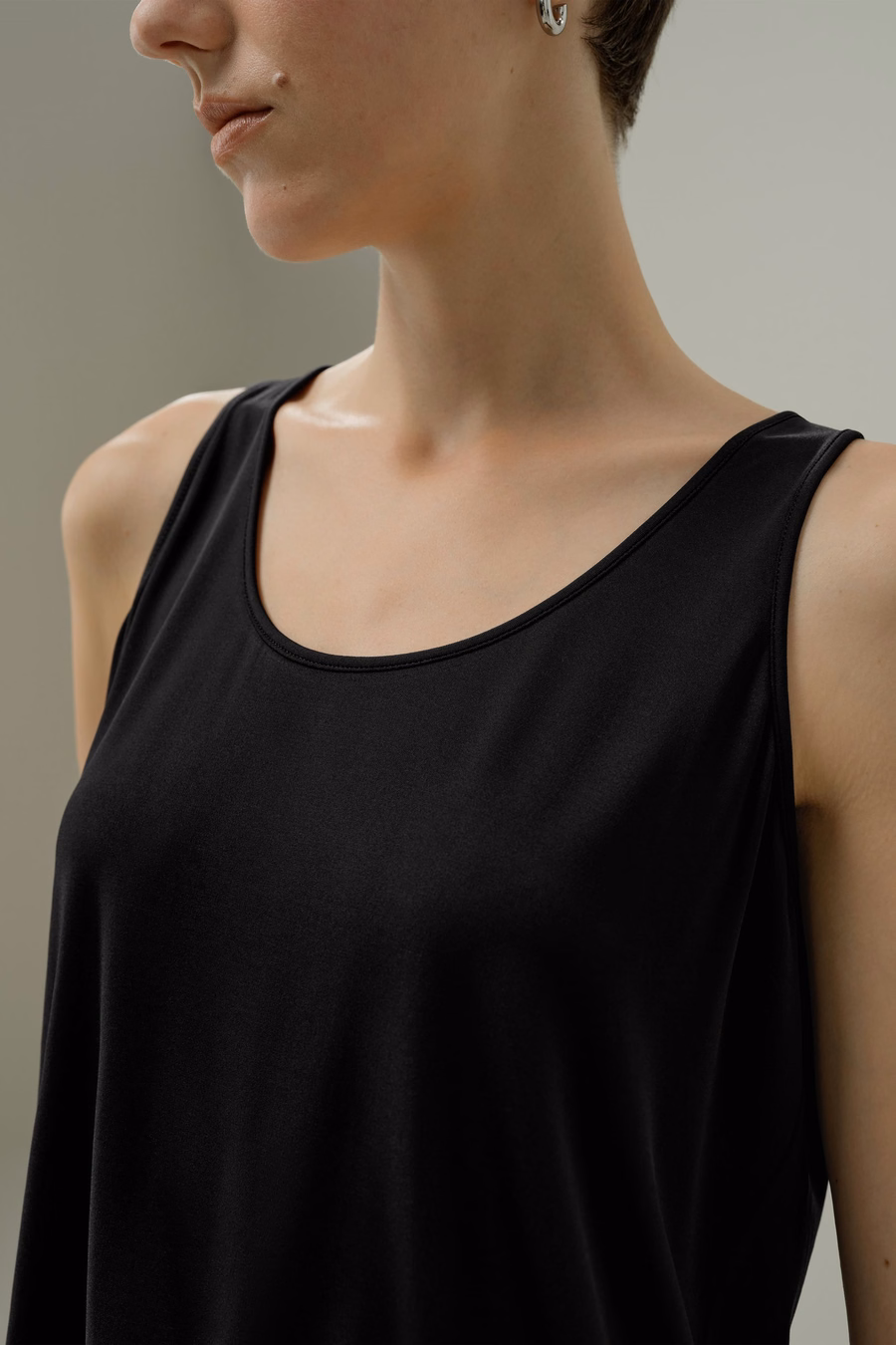 Silk Breeze Jersey Scoop Tank Top