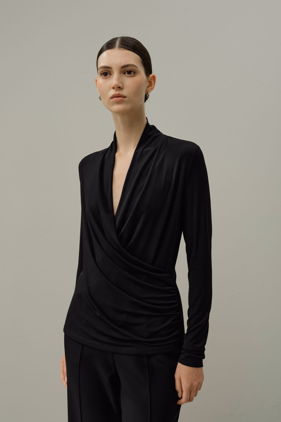 Silk Breeze Jersey Stretch Wrap Top
