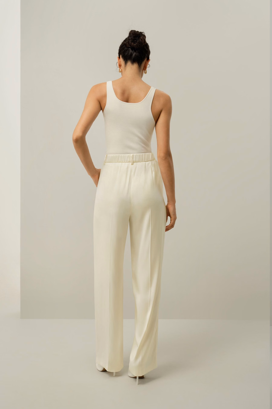 Double-Faced Charmeuse Straight-Leg Pant