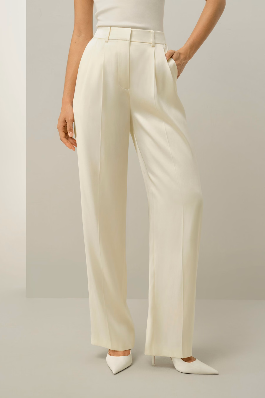 Double-Faced Charmeuse Straight-Leg Pant