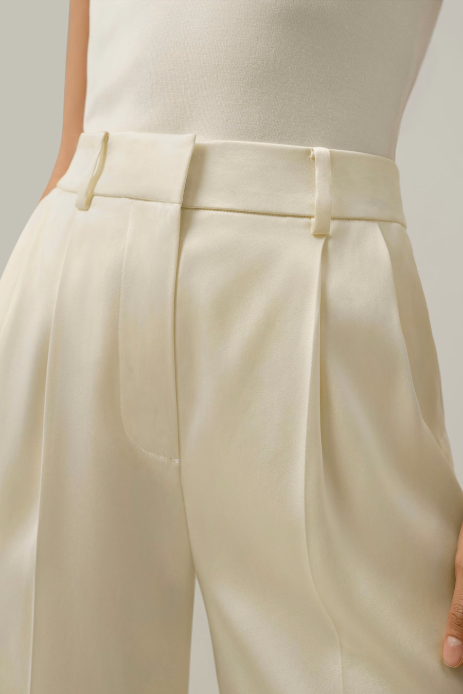 Double-Faced Charmeuse Straight-Leg Pant