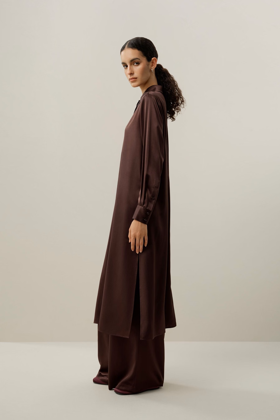 Silk Charmeuse Wide-Leg Pants