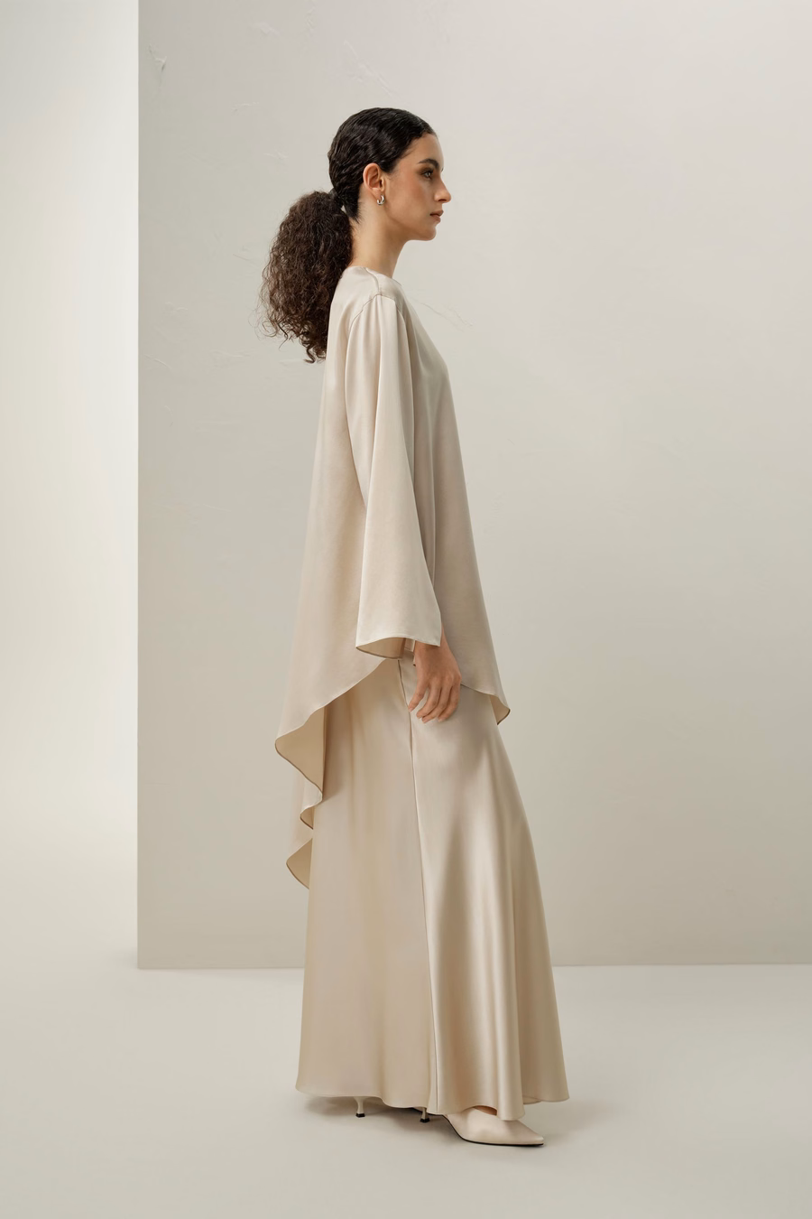 Silk Charmeuse A-Line Maxi Skirt